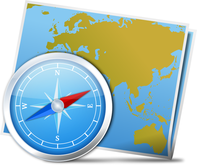 Clipart - Map And Compass