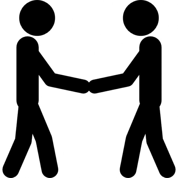 Two stick man variants shaking hands Icons | Free Download
