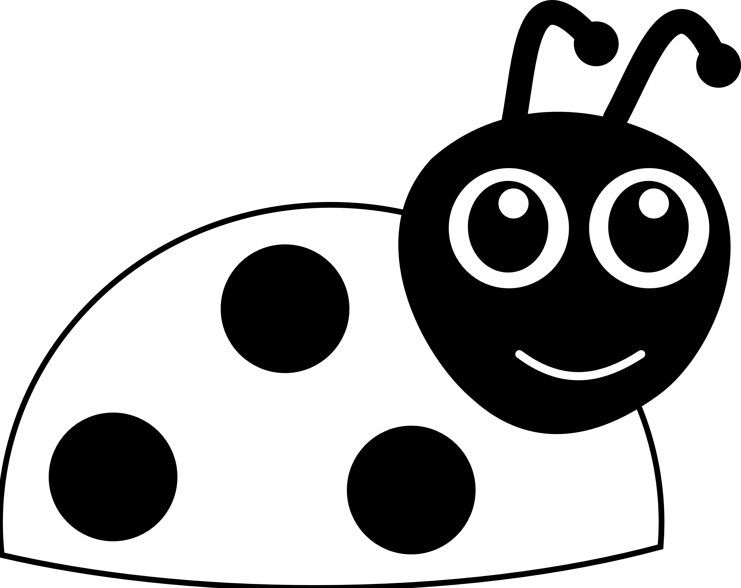 Cute ladybug clipart black and white