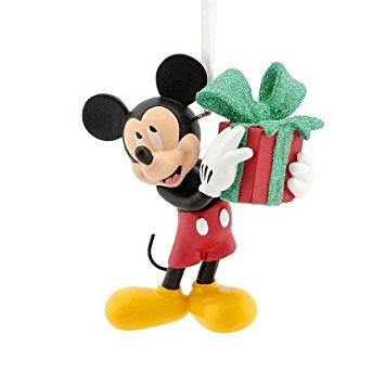 Amazon.com: Disney Mickey Mouse Holding Gift Hallmark Ornament ...
