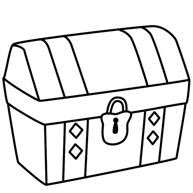 Treasure Box Black And White Clipart