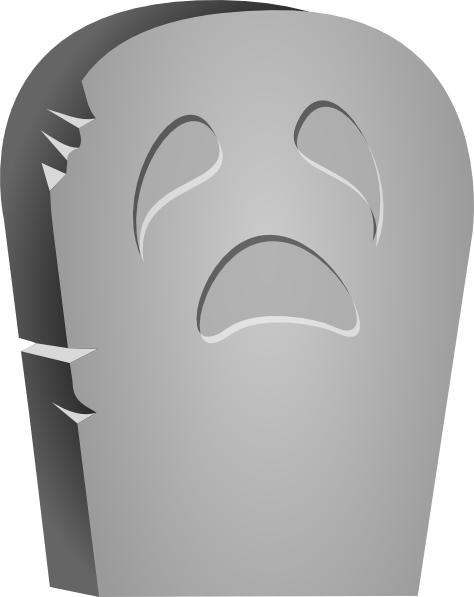 Rounded Tombstone With Sad Face Clip Art - vector ...