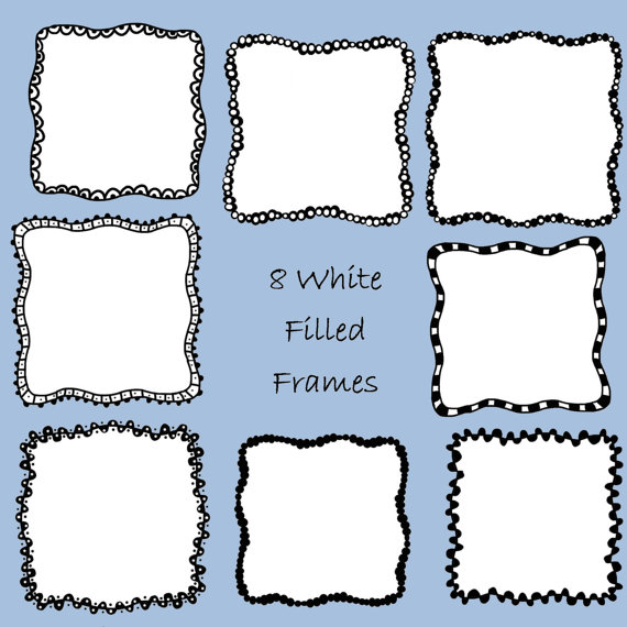 INSTANT DOWNLOAD 16 More Doodle White Filled and by aprilhovjacky