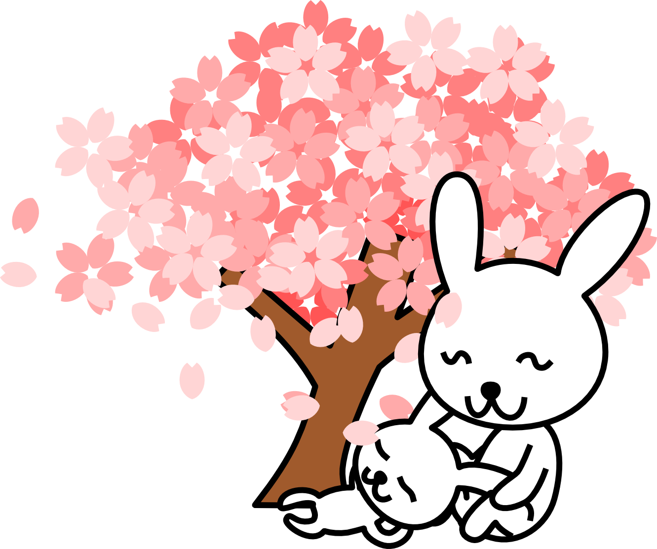 cherry blossoms rabbit sakurausagi SVG