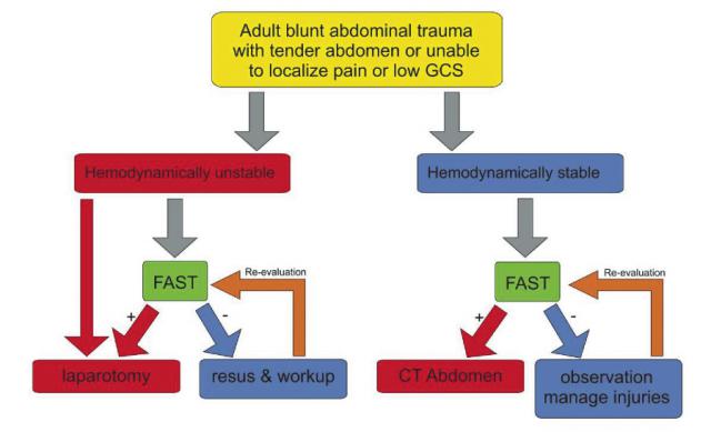 FAST as a predictor of clinical outcome in blunt abdominal trauma ...