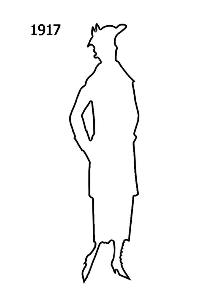 Free Outline White Silhouettes 1910-1920 in Costume History - 2b
