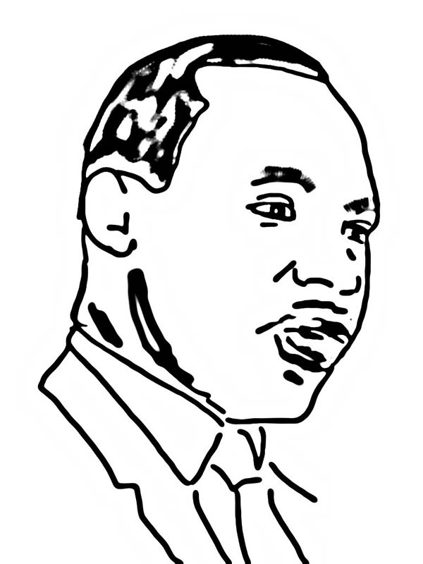A Sketch of Martin Luther King Jr Head Figure Coloring Page - Free ...
