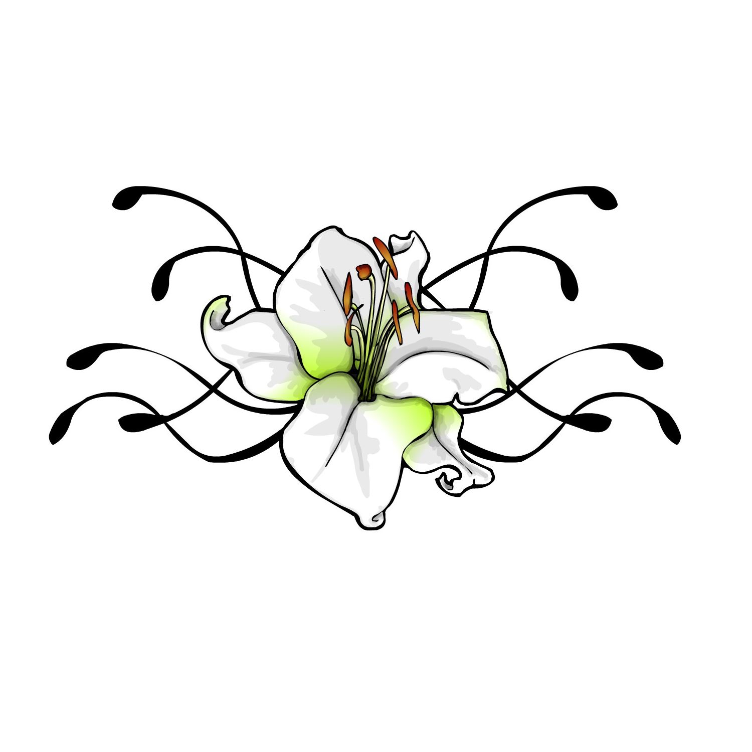 Lily Tribal Tattoos - ClipArt Best