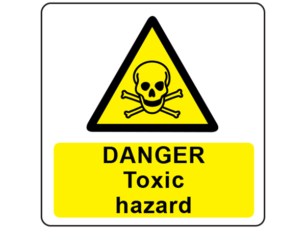 Danger toxic hazard symbol and text safety label. | RLW20 | Label ...