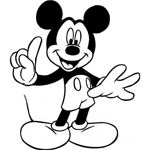 Mickey silhouette clipart black and white