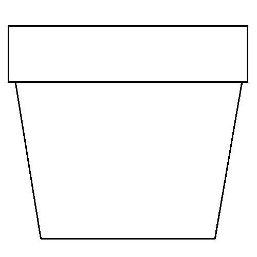 Flower pot black and white clipart