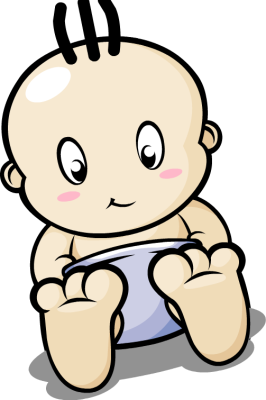 Baby in diaper clipart clipart image #27412