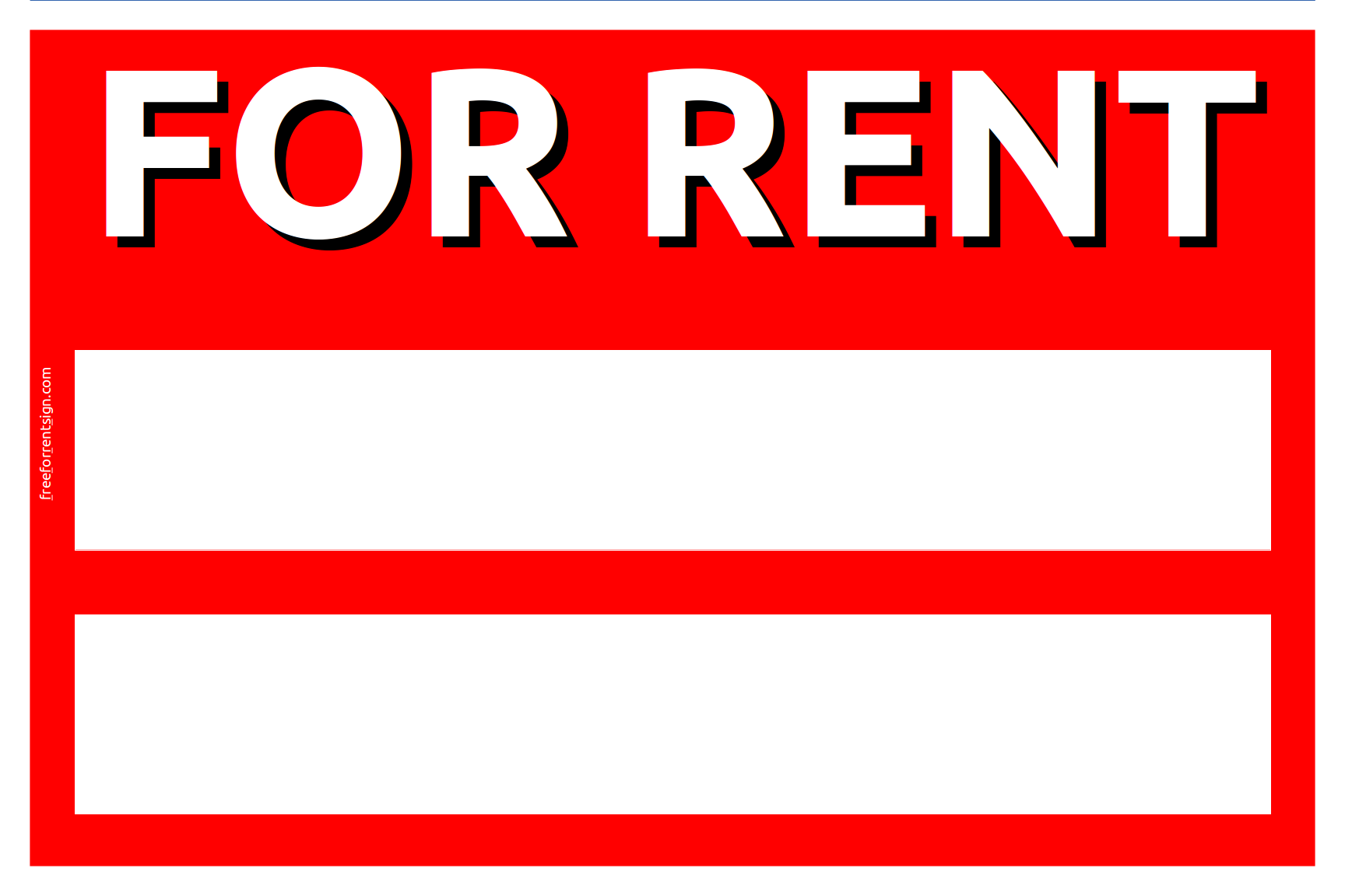 Free For Rent Signs | Blank Signs