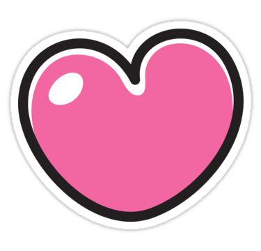 Pink cartoon heart sticker" Stickers by Mhea | Redbubble