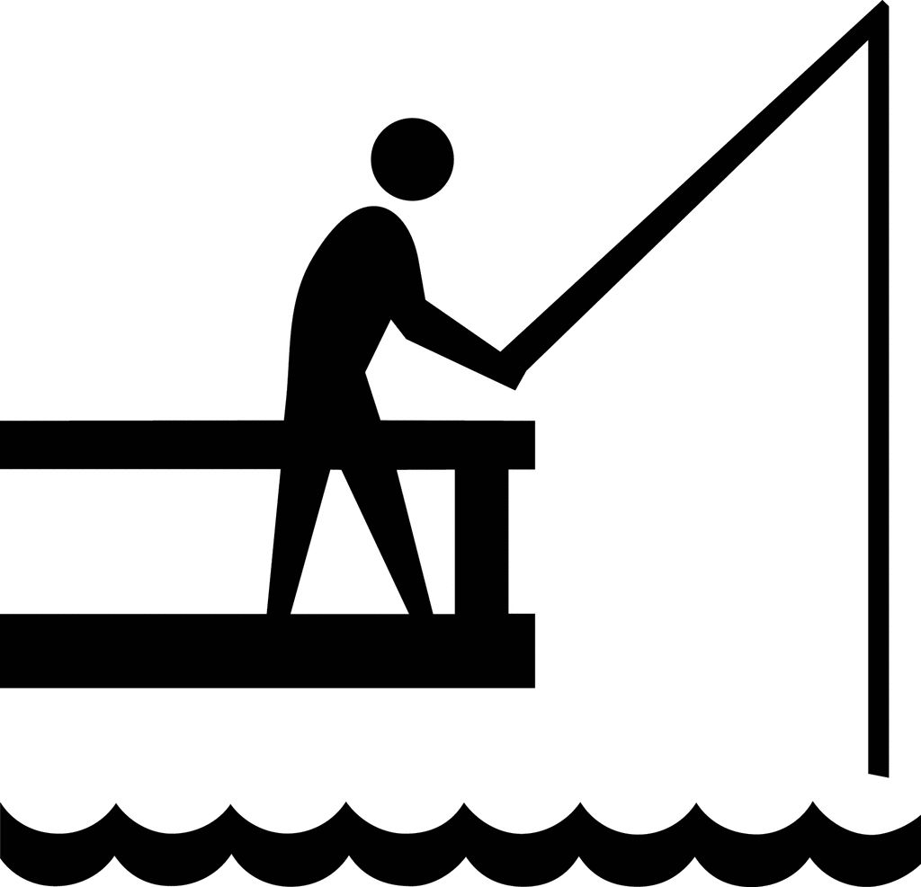 Guy in boat fishing clipart silhouette