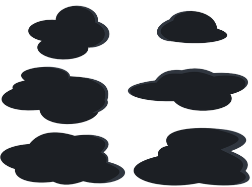 Dark grey clouds set vector clip art | Public domain vectors