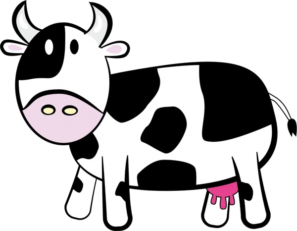 Milking cow drawing illustration with cartoon style Free vector in ...