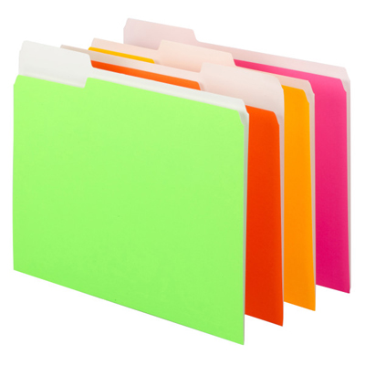 Colored File Folders with Single-Ply Tab