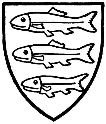 Coat of Arms Clipart :: Arms of La Roche bearing three roach swimming