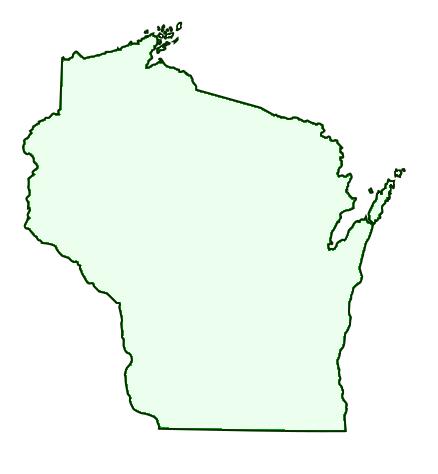 Wisconsin map outline clipart