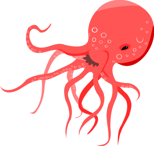 Vector illustration of red octopus | Public domain vectors