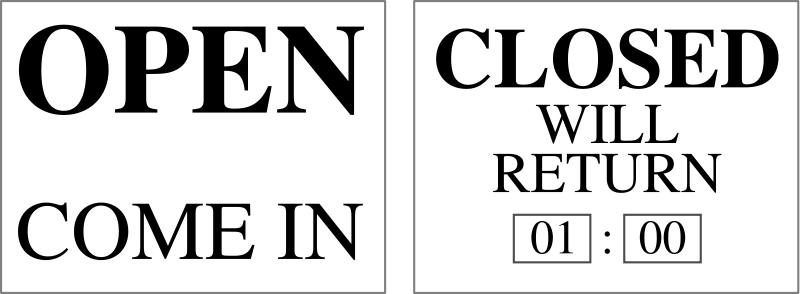Open and closed signs vector clip art download free - Clipart-
