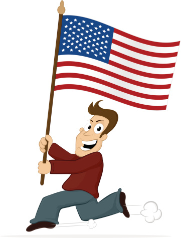 Cartoon American Flag Clip Art, Vector Images & Illustrations