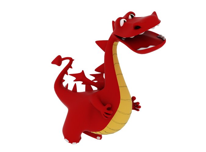 Cartoon Dragon 3D Model animated rigged OBJ FBX BLEND MTL ...