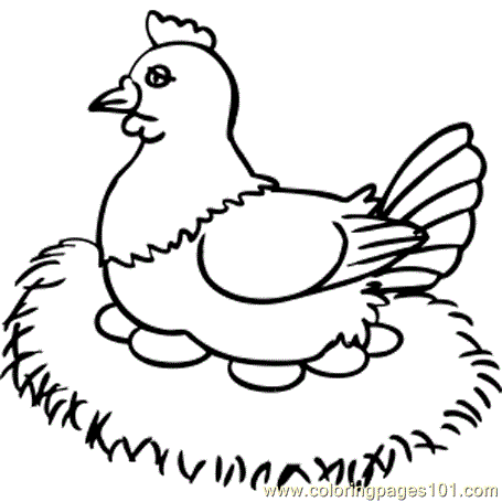 Hen Coloring Page. h for hen coloring page for kids download free ...