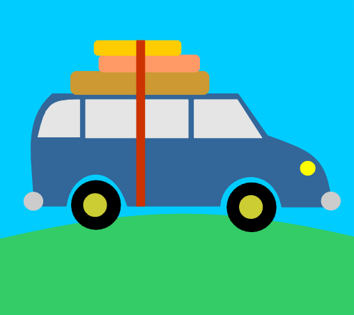 Cartoon road trip clipart