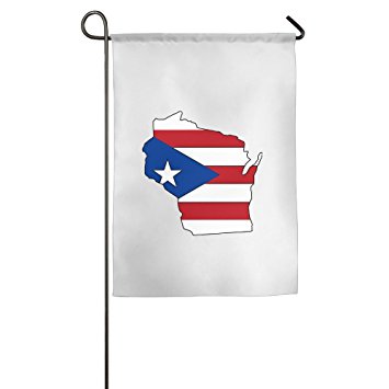Amazon.com : Cool Puerto Rico Flag Wisconsin Outline Home Garden ...