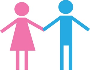 Holding Hands Clipart Image - Gender symbols of man and woman ...