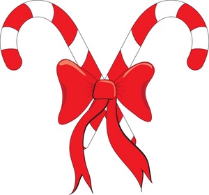 Candy Canes Clipart Image - A Couple Of Candy Canes Tied Together ...