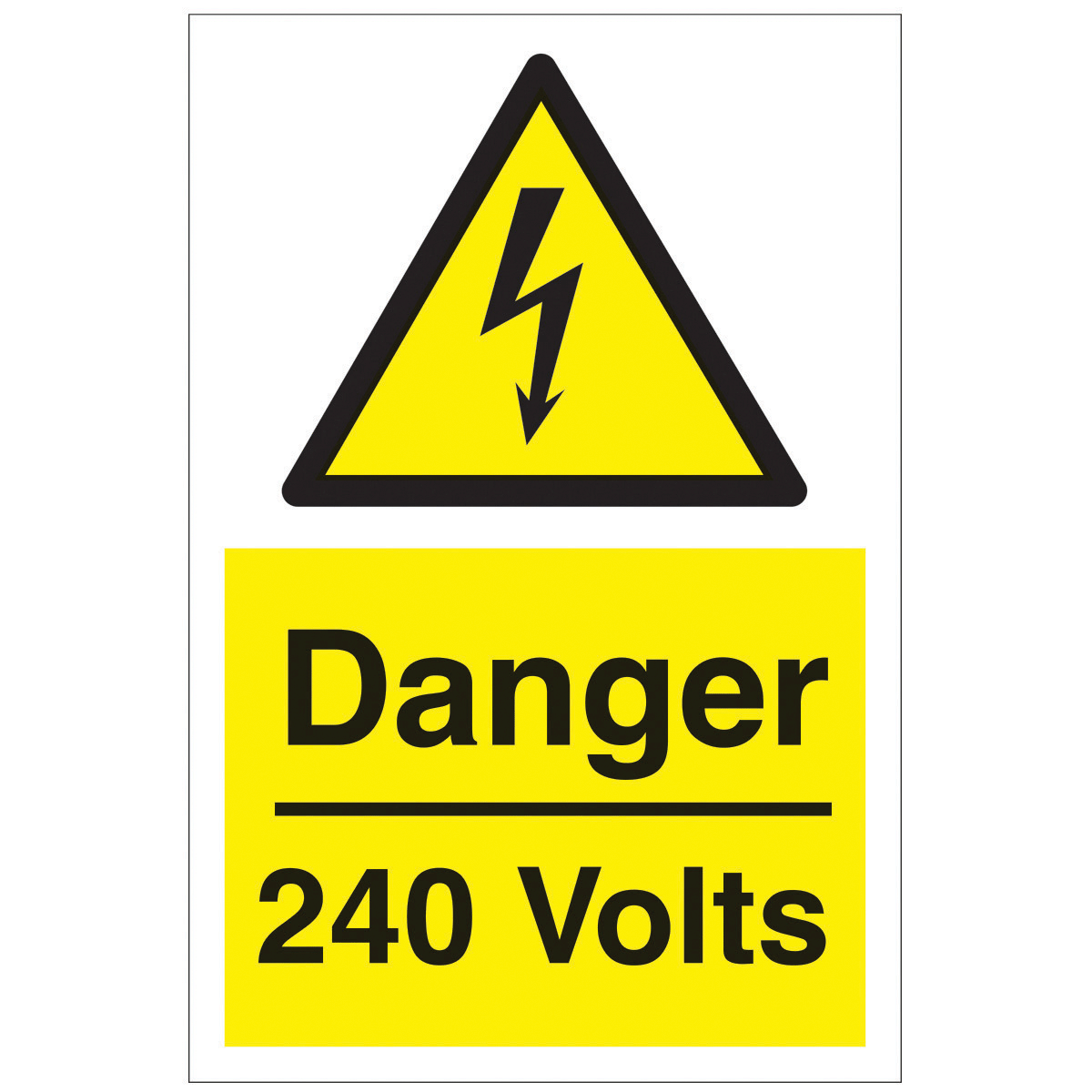 Danger 240 Volts Safety Sign - Hazard & Warning Sign from BiGDUG UK ...