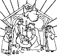 Baby Jesus nativity scene drawing photos and manger coloring page ...
