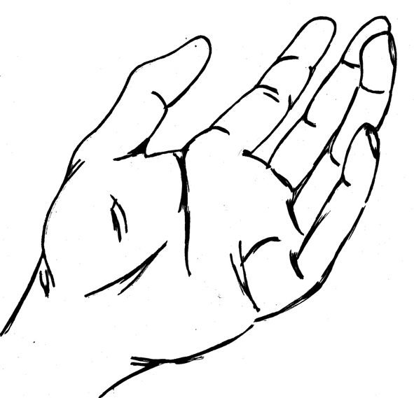 Open Hand Drawing - ClipArt Best