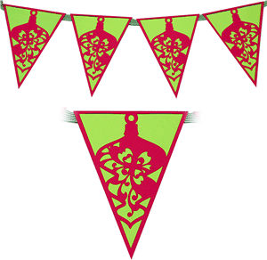 Silhouette Online Store - View Design #35798: bunting border ornaments