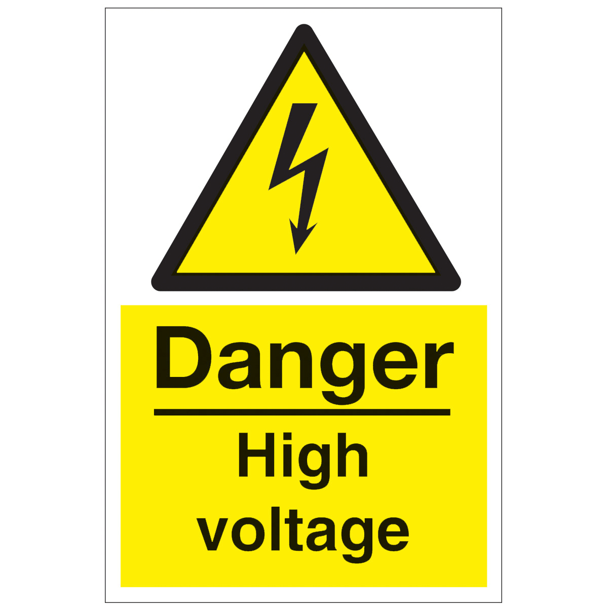 Danger High Voltage Safety Sign - Hazard & Warning Sign from BiGDUG UK