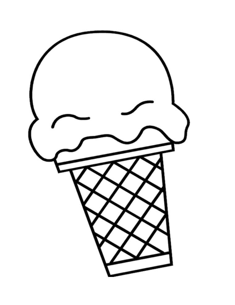 Ice Cream Cone Coloring Page - ClipArt Best