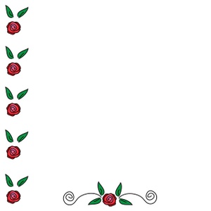 Red Roses Clipart Image - Page border graphic with red roses