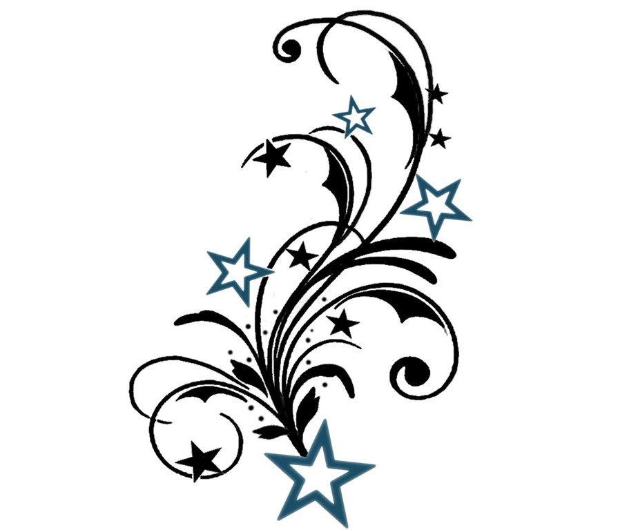 Tribal Flower n Star Tattoo Designs | Fresh 2017 Tattoos Ideas