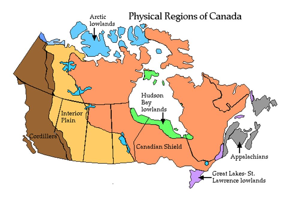 LANDFORM REGIONS OF CANADA Canada is divided into seven landform ...