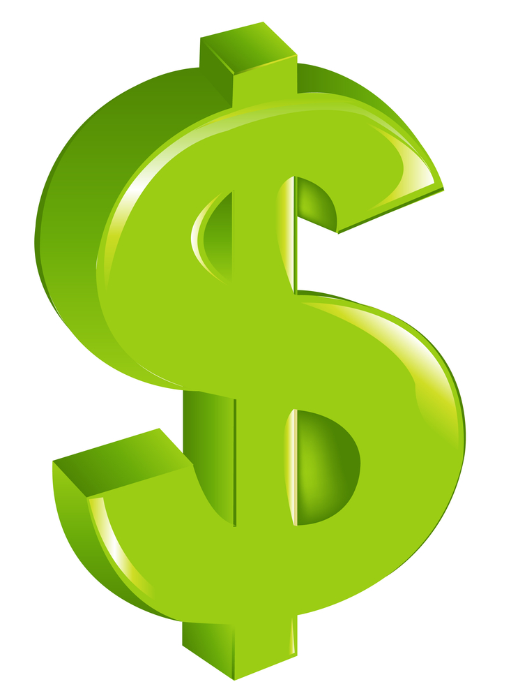 Dollar sign clipart no background vectorized