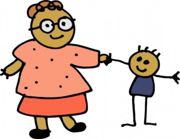 Mom Holding Childs Hand clip art | Download free Vector