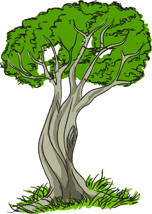 Free Clip-Art: Nature » Trees » Tree with grass