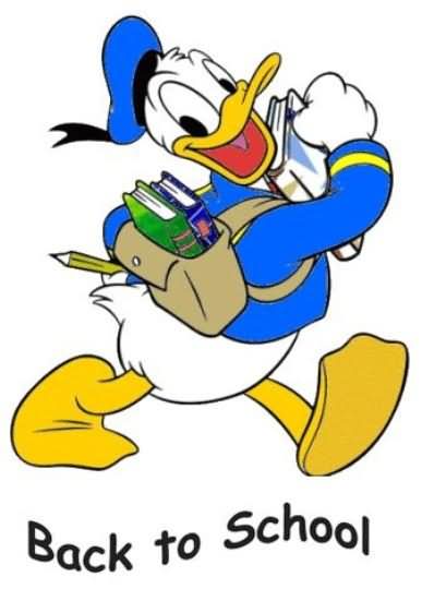 Back To School Animated Donald Duck Graphic