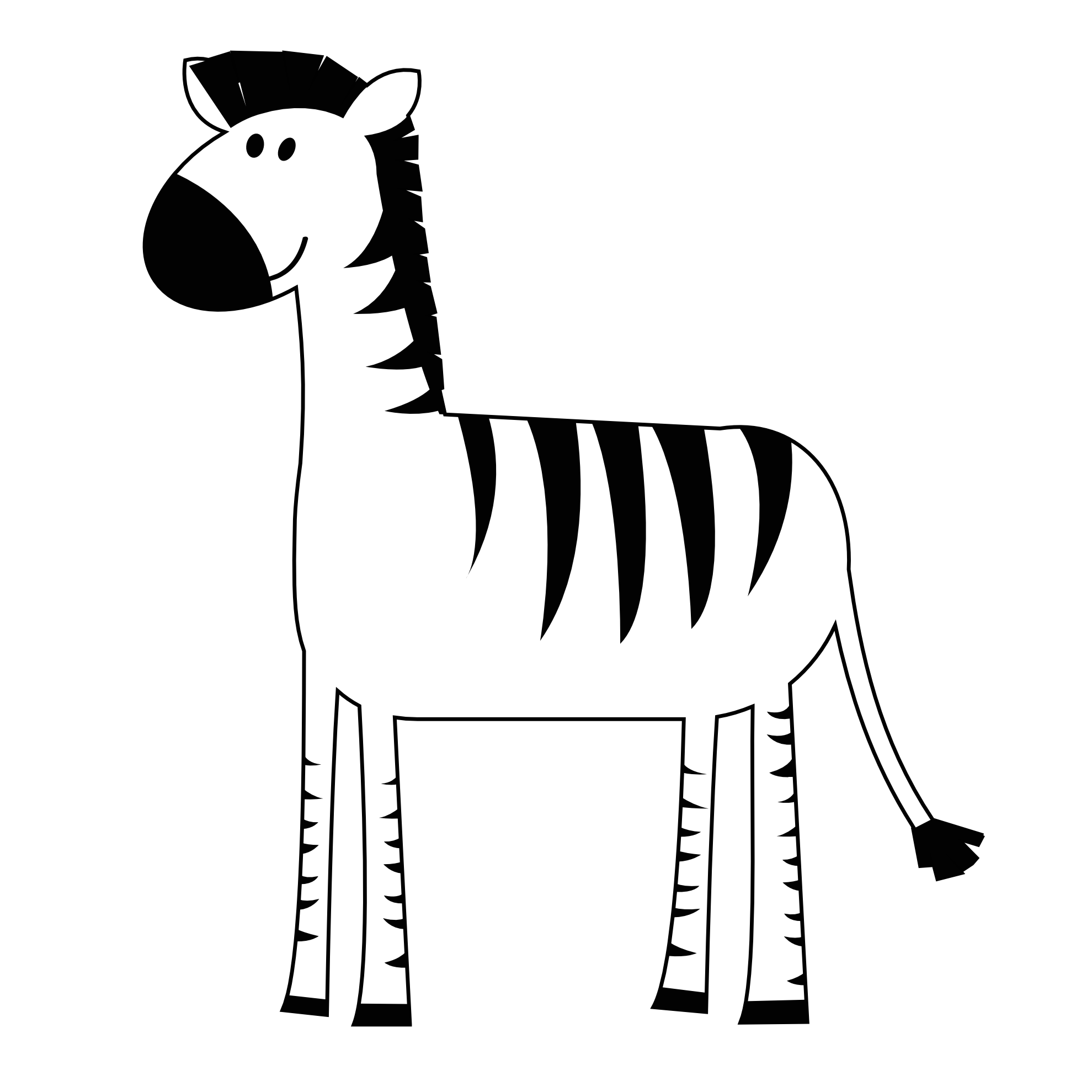 colorful animal zebra hunky dory SVG colouringbook.
