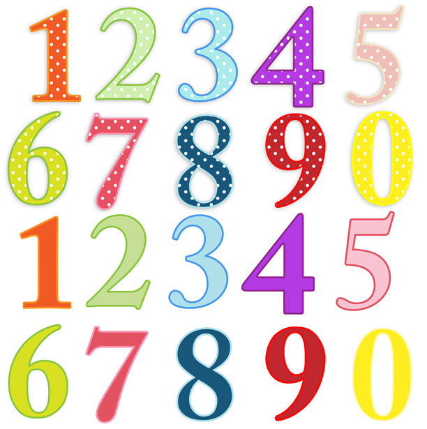 Colorful numbers Clip-art Photo stock libre - Public Domain Pictures