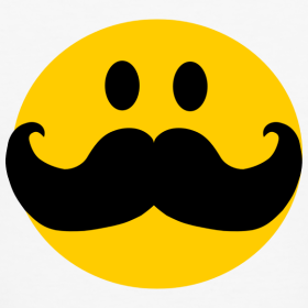 Funny Mustache Smiley face cartoon | Inspirationz Store on ...
