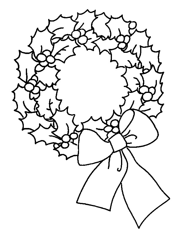 christmas wreath clipart black and white - photo #8